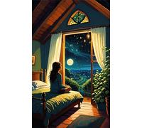 5D Diamond Art Painting,Night Plant Woman Diamond Painting Kits for Adults,DIY Square Full Drill Canvas Embroidery Cross Stitch,Diamond Arts Crafts Painting Pictures for Home Wall Decor 80x170cm