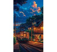 5D Diamond Art Painting,Night View Loft Diamond Painting Kits for Adults,DIY Square Full Drill Canvas Embroidery Cross Stitch,Diamond Arts Crafts Painting Pictures for Home Wall Decor 90x190cm