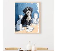 5D Diamond Painting Adulti, Animale Diamond Painting Kit Completo, Cane Diamantini Crystal Art, Strass Ricamo a Punto Croce, Hobby Creativi Adulti Decorazioni da Parete e Casa 50x70 cm PjY4603 G-A