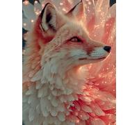 5D Diamond Painting Adulti, Animali Volpe A Nove Coda Diamond Painting Bambina Principianti Pittura Kit Arts, Mosaico Cristallo Ricamo a Punto Croce, Decorazione Parete Casa Regalo 30x40cm hJ7-134