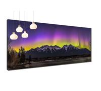 5D Diamond Painting Adulti, Aurora Pittura Diamante Kit Completo Diamond Art Montagna, Kit Pittura Diamante Mosaico Rotondo DIY Ricamo a Punto Croce, Adatto Decorazioni Parete Casa 50x100 cm T3-707