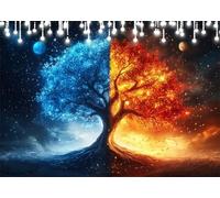 5D Diamond Painting Adulti Cielo Stellato Diamond Painting Kit Completo Albero Diamantini Crystal Art Kit Quadrato, Pittura Diamante Hobby Creativi Adulti per Decorazioni Parete e Casa 60x80 cm X4-56