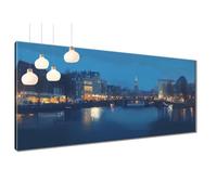5D Diamond Painting Adulti, Città Pittura Diamante Kit Completo Diamond Art Lago, Kit Pittura Diamante Mosaico Rotondo DIY Strass Ricamo a Punto Croce, Adatto Decorazioni Parete Casa 60x120 cm T3-1055