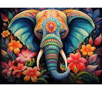 5D Diamond Painting Adulti Fiore Diamond Painting Grandi Dimensioni 50x70cm Elefante Mosaico Diamante Art, DIY Strass Punto Croce Ricamo Pittura Bambini, Hobby Creativi Adulti, Decorazione Casa G-267
