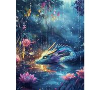 5D Diamond Painting Adulti Loto Diamond Painting Grandi Dimensioni 80x100cm Drago Mosaico Diamante Art, DIY Strass Punto Croce Ricamo Pittura Bambini, Hobby Creativi Adulti, Decorazione Casa G-1266