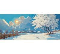 5D Diamond Painting Adulti, paesaggi invernali Diamond Painting Kit Completo, Diamantini Crystal Art, Strass Ricamo a Punto Croce, Hobby Creativi Adulti Decor da Parete e Casa Regalo 100x230cm A-101