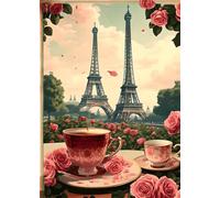 5D Diamond Painting Adulti Parigi Diamond Painting Kit Completo Città Diamantini Crystal Art Kit Quadrato, Pittura Diamante Hobby Creativi Adulti per Decorazioni Parete Casa Regalo 15x20 cm X4-1424