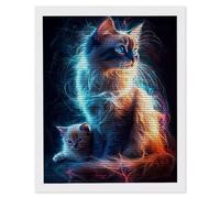 5D Diamond Painting Adulti, Pittura Diamante animali gatti, Kit Completo DIY Ricamo con Perline di Strass, Quadro Fai da Te per Bambini, Ideale per Decor D'Interni, Regalo Creativo, 80x100cm K-183