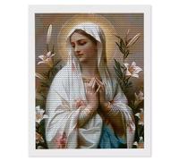 5D Diamond Painting Adulti, Pittura Diamante Madonna Giglio, Kit Completo DIY Ricamo con Perline di Strass, Quadro Fai da Te per Bambini, Ideale per Decor D'Interni, Regalo Creativo, 30x40cm K-982