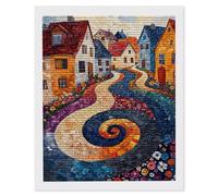5D Diamond Painting Adulti, Pittura Diamante Paesaggio della città, Kit Completo DIY Ricamo con Perline di Strass, Quadro Fai da Te per Bambini, per Decor D'Interni, Regalo Creativo, 80x100cm K-1130