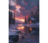 5D Diamond Painting Adulti Tramonto Diamond Painting Kit Completo Paesaggio Diamantini Crystal Art Kit Quadrato, Pittura Diamante Hobby Creativi Adulti per Decorazioni Parete e Casa 60x80 cm X4-1456