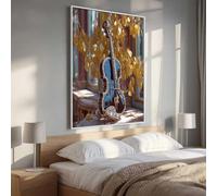 5D Diamond Painting Adulti, Violino Foglie Diamond Painting Kit Completo, Diamantini Crystal Art Ricamo a Punto Croce Kit, Hobby Creativi Adulti Decorazioni da Parete e Casa 90x120 cm PjY3897 P-W