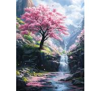 5D Diamond Painting Alberi Diamond Painting Kit Adulti Bambini, Full Diamanti Mosaico Cristallo Art 35x50cm, Paesaggi Diamantini Ricamo a Croce Accessori, Applicabile Autunno Decorazione Casa w-694