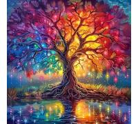 5D Diamond Painting Albero Della vita Colorato,Fantastico albero magico Pittura Diamante Fai da Te,Diamantini Crystal Art Bambini, Strass Ricamo a Punto Croce, Decorazione per Casa e Pareti 30x30cm