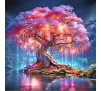 5D Diamond Painting Albero Della vita rosa,Fantastico albero magico Pittura Diamante Fai da Te,Strass Ricamo a Punto Croce,Diamantini Crystal Art Bambini e adulti,Decorazione per Casa e Pareti 30x30cm
