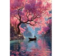 5D Diamond Painting Albero, DIY Diamond Painting Kit Completo Barca, DIY Pittura a Diamante, Diamantini Crystal Art Kit, 5D Dibujos con Diamantes, pour Decorazioni Casa, Regalo Donna, 90x120cm 5-9495