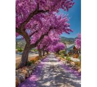 5D Diamond Painting Albero, DIY Diamond Painting Kit Completo Strada, DIY Pittura a Diamante, Diamantini Crystal Art Kit, 5D Dibujos con Diamantes, pour Decorazioni Casa, Regalo Donna, 90x120cm V-1110
