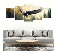 5D Diamond Painting Animale 5 Pezzi Aquila Diamond Painting Kit Completo, DIY Puzzle Pittura Diamante Ricamo a Punto Croce Paint by Numbers Diamantini Crystal Art per Decorazioni Casa 100x50cm B0-24