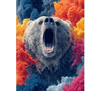 5D Diamond Painting Animale, DIY Diamond Painting Kit Completo Orso, DIY Pittura a Diamante, Diamantini Crystal Art Kit, 5D Dibujos con Diamantes, pour Decorazioni Casa, Regalo Donna, 90x120cm C-1765