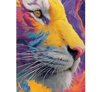5D Diamond Painting Animale, DIY Diamond Painting Kit Completo Tigre, DIY Pittura a Diamante, Diamantini Crystal Art Kit, 5D Dibujos con Diamantes, pour Decorazioni Casa, Regalo Donna, 90x120cm 6-4082