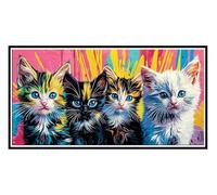 5D Diamond Painting animali gatti, Grandi Diamond Painting Kit Completo, Pittura Diamante Bambina e Adulti, DIY Diamantini Crystal Art Hobby Creativi Adulti, Decor per Casa e Pareti 50x100cm W-136