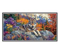 5D Diamond Painting Animali Lupi, Grandi Diamond Painting Kit Completo, Pittura Diamante Bambina e Adulti, DIY Diamantini Crystal Art Hobby Creativi Adulti, Decorazione per Casa e Pareti 60x120cm W128