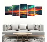 5D Diamond Painting Aurora 5 Pezzi Colorato Diamond Painting Kit Completo, DIY Puzzle Pittura Diamante Ricamo a Punto Croce Paint by Numbers Diamantini Crystal Art per Decorazioni Casa 300x150cm B0-94