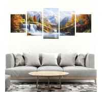 5D Diamond Painting Autunno 5 Pezzi Albero Diamond Painting Kit Completo, DIY Puzzle Pittura Diamante Ricamo a Punto Croce Paint by Numbers Diamantini Crystal Art per Decorazioni Casa 300x150cm B0-190