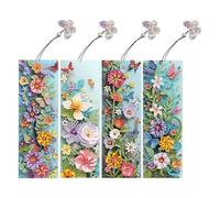 5D Diamond Painting Bookmarks,5D Diamante Pittura Segnalibri per gli Amanti del Libro, Handmade Diamante Art Segnalibri con Nappe, Regalo Carino per la Laurea Compleanno (SQ011)