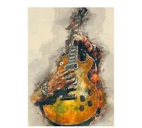 5D Diamond Painting by Number,Musica d'arte per chitarra Completo Drill DIY Pittura Diamante Kit Adulti,Completo Punto Croce Ricamo Artigianato Adatto per la Decor della Parete di Casa 40x50cm/16x20in