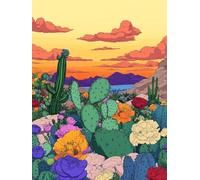 5D Diamond Painting Cactus Diamond Painting Kit Completo, DIY Disegni con Perline da Attaccare Astratto, Diamantini Crystal Art, Strass Ricamo a Punto Croce Painting, Decorazione Casa 100x130cm G-3025