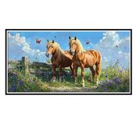 5D Diamond Painting Cavalli fattoria, Grandi Diamond Painting Kit Completo, Pittura Diamante Bambina e Adulti, DIY Diamantini Crystal Art Hobby Creativi Adulti, Decor per Casa e Pareti 30x60cm W-445