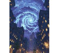 5D Diamond Painting Città, DIY Diamond Painting Kit Completo Cielo Stellato, DIY Pittura a Diamante, Diamantini Crystal Art Kit, 5D Dibujos con Diamantes, Decorazioni Casa, Regalo Donna 50x70cm R-1932