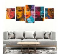 5D Diamond Painting Donna 5 Pezzi Astratto Diamond Painting Kit Completo, DIY Puzzle Pittura Diamante Ricamo a Punto Croce Paint by Numbers Diamantini Crystal Art per Decorazioni Casa 50x30cm B0-52