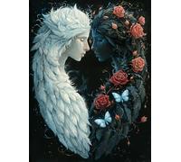 5D Diamond Painting Donna Diamond Painting Kit Completo, DIY Disegni con Perline da Attaccare Flower, Diamantini Crystal Art, Ricamo a Punto Croce Painting per Decorazione Casa Regalo 100x130cm 4-4021