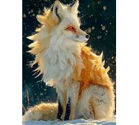 5D Diamond Painting Fox, DIY Diamond Painting Kit Completo Animale, Piazza Quadri con Perline, Disegni con Perline da Attaccare, Diamantini Crystal Art, Decorazione da Parete, Regalo, 90x120cm 7-3634