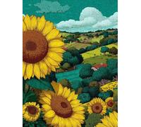 5D Diamond Painting Girasole, DIY Diamond Painting Kit Completo Campo, DIY Pittura a Diamante, Diamantini Crystal Art Kit, 5D Dibujos con Diamantes, pour Decorazioni Casa, Regalo Donna 90x120cm 8-4083
