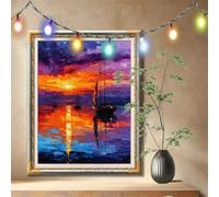 5D Diamond Painting Grandi 100x133cm,DIY Barca a vela,Tramonto Pittura Diamante per Adulti,Fai da Te Diamantini Strass Ricamo a Punto Croce Kit,Diamantini Crystal Art Kit Decorazione Casa 59N-2999