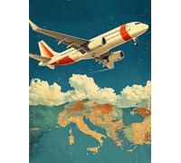 5D Diamond Painting Kit Aereo Diamond Painting Grandi Dimensioni Mappa, 5D Kit Pittura Adulti Quadri Con Perline, DIY Full Drill Quadrato Diamantiny Punto Croce Decorazione Parete 80x120cm 1-U118P4