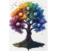 5D Diamond Painting Kit Albero Della Vita Diamond Painting Grandi Dimensioni Pianta, 5D Kit Pittura Adulti Quadri Con Perline, DIY Full Drill Quadrato Diamantiny Punto Croce 80x120cm P-4C97R1