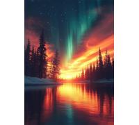 5D Diamond Painting kit, Aurora Pittura Diamante Paesaggio Diamond Painting Adulti Fai da Te Mosaico Strass Croce Ricamo a Punto per Adults, Decorazioni Parete, Regalo Donna 50x70 cm -bby2507VZ