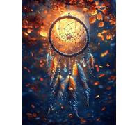 5D Diamond Painting Kit Cacciatore Di Sogni Diamond Painting Foglie Autunnali Pittura Diamante Strass Arte Creazione di Mosaico Murale Artigianale for Adults, Decorazioni Casa 40 x 50 cm -ly250829E