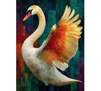 5D Diamond Painting Kit Cigno Diamond Painting Grandi Dimensioni Animale, DIY Kit Pittura Adulti Quadri con Perline, 5D Full Drill Quadrato Diamantiny Punto Croce per Decorazione Parete 60x80cm H-F767
