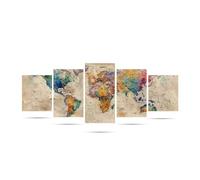 5D Diamond Painting Kit Completo, 5 Pezzi Retrò Mappa Pittura Diamante Fai da Te Strass Ricamo a Punto Croce, Diamantini Crystal Art Diamond Painting Adulti Per Decorazione Della Parete Di Casa B0-49