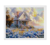 5D Diamond Painting Kit Completo Adulti, Pittura Diamante Adulti Cabana Fiori, DIY Rotondo Diamantini Strass Mosaico Art Artigianato Decorazioni per Casa e Pareti, Regali per Donne 70x105cm V-946