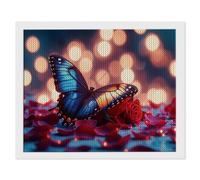5D Diamond Painting Kit Completo Adulti, Pittura Diamante Adulti farfalla rosa, DIY Rotondo Diamantini Strass Mosaico Art Artigianato Decorazioni per Casa e Pareti, Regali per Donne 80x120cm V-379
