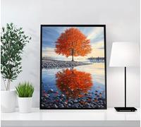 5D Diamond Painting Kit Completo Albero Diamond Painting Paesaggio, Fai da Te Rotondo diamantini Crystal Art per Adulti Principiante, Kit Pittura Adulti per Decorazioni Casa, Regalo 100x135cm VVA-IO