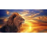5D Diamond Painting Kit Completo Animale Diamond Painting Adulti Leone Pittura Diamante Fai Da Te, Strass Ricamo a Punto Croce Paintings 30x60cm, Diamantini Crystal Art Bambini, Decorazioni Casa J2-3