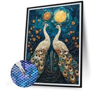 5D Diamond Painting Kit Completo Animale Diamond Painting Grandi Dimensioni 90x120 Pavone Pittura Diamante Adulti DIY Full Drill Diamantini Crystal Art Kit, Hobby Creativi Adulti, Regalo Donna N-701