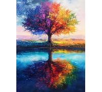 5D Diamond Painting Kit Completo, Colore Dell'Albero Della Vita DIY Diamanti quadrati Mosaico Gioielli Art, principianti Adulti e Bambini Muri di casa Camera da letto Ufficio Decorazione 40x80cm LZ76Y